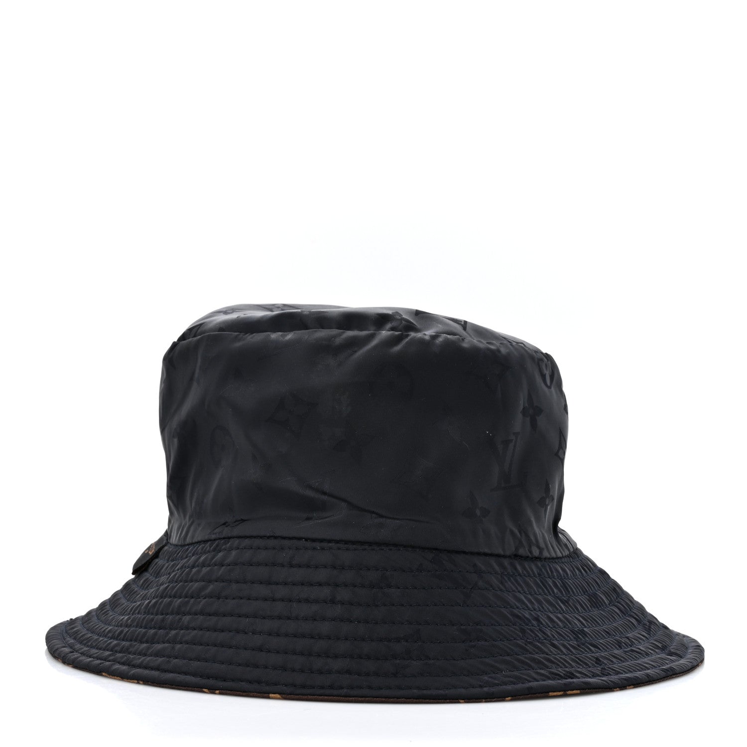 Louis Vuitton Nylon Monogram Reversible Bob Bucket Hat S Brown Black 8 of 12