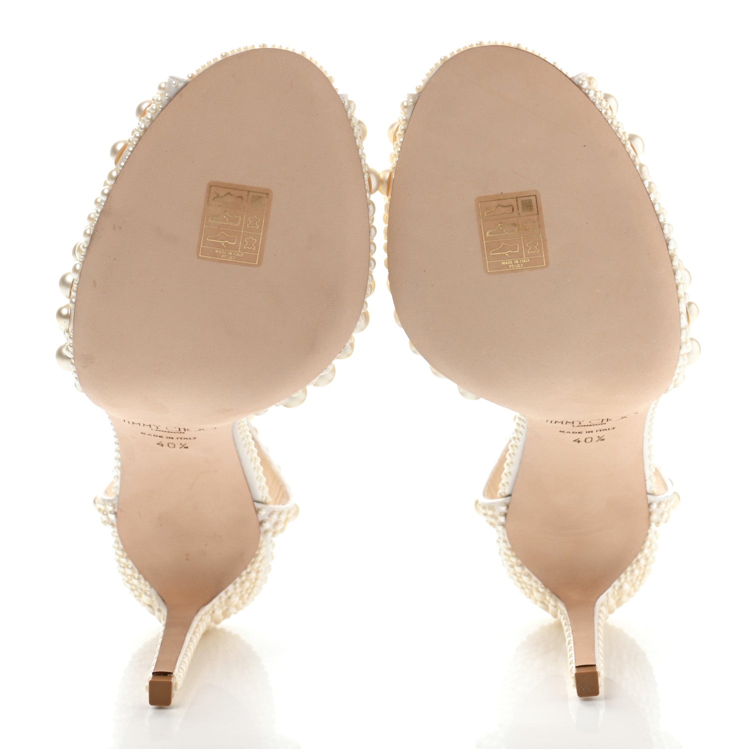 Jimmy Choo Pearl Satin Sacora 100 Sandals 40.5 White 6 of 11