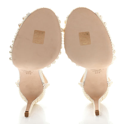 Jimmy Choo Pearl Satin Sacora 100 Sandals 40.5 White 6 of 11