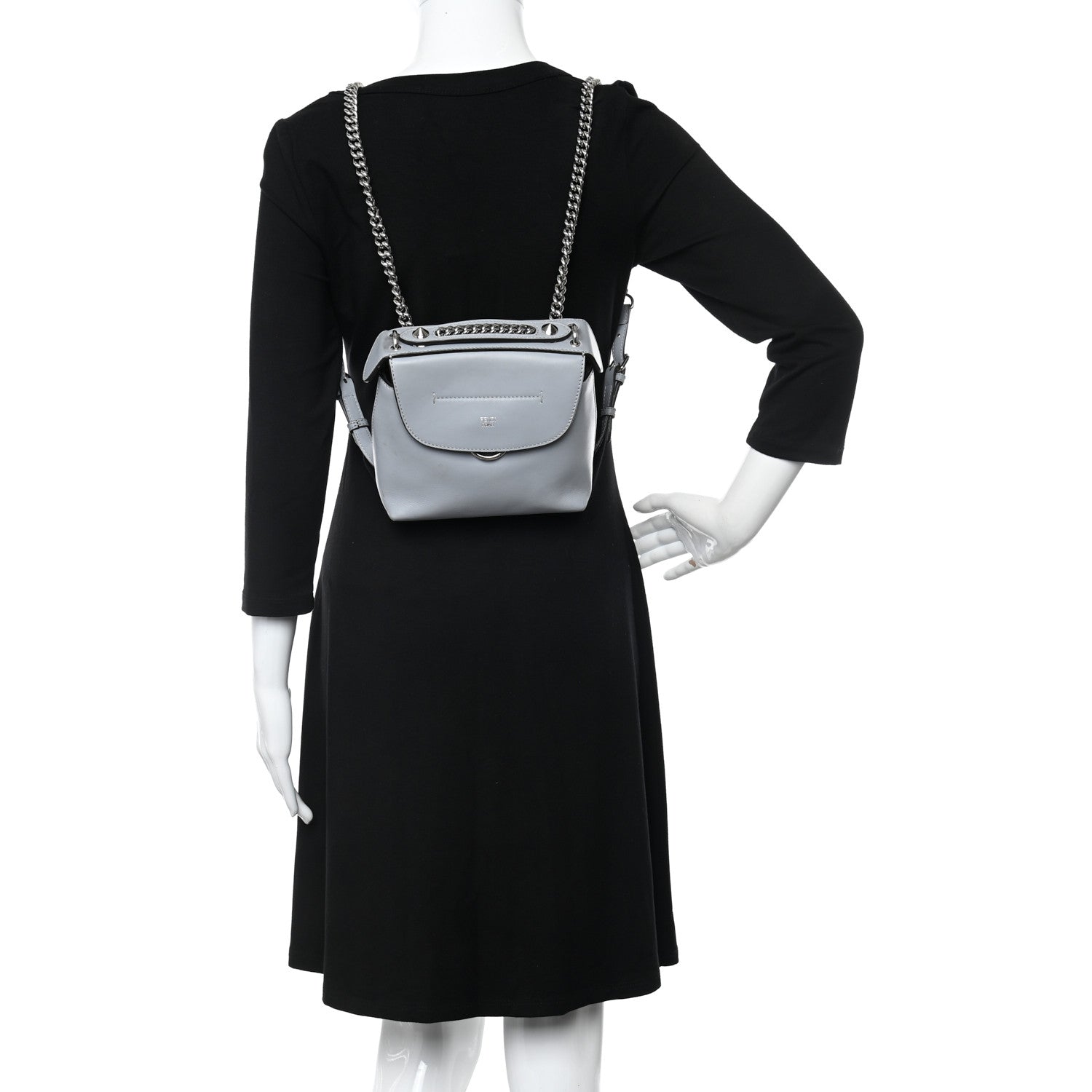 Fendi Vitello Century Opaco Mini Back to School Backpack Azzurro Polvere 2 of 17