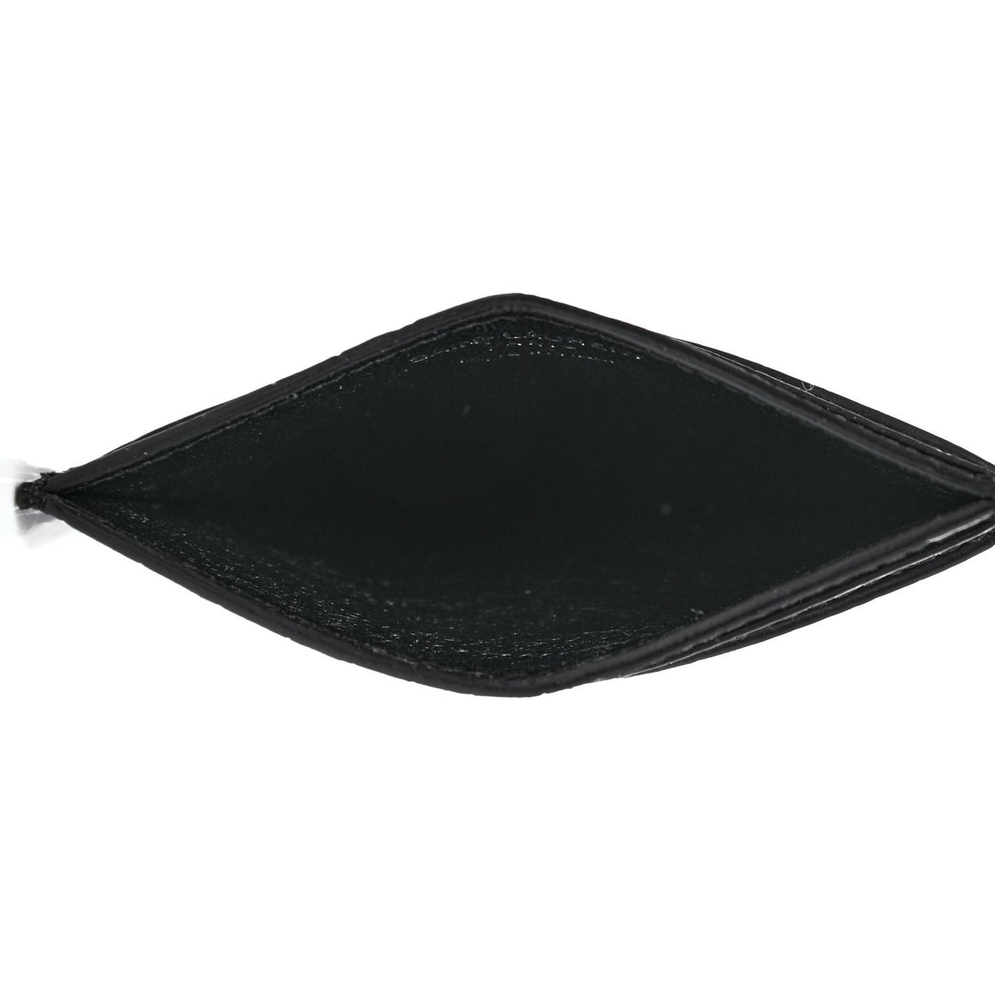 Calfskin Crocodile Embossed Monogram Credit Card Case Black