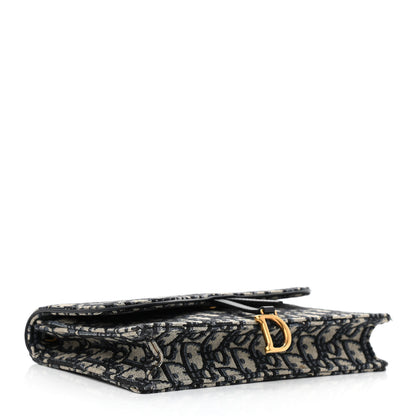 Christian Dior Oblique Saddle Chain Pouch Blue 4 of 10