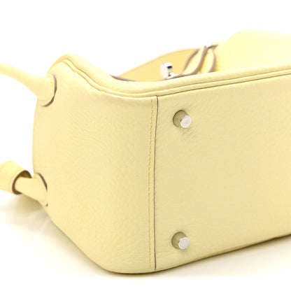Hermes Taurillon Clemence Mini Lindy 20 Jaune Milton 9 of 11