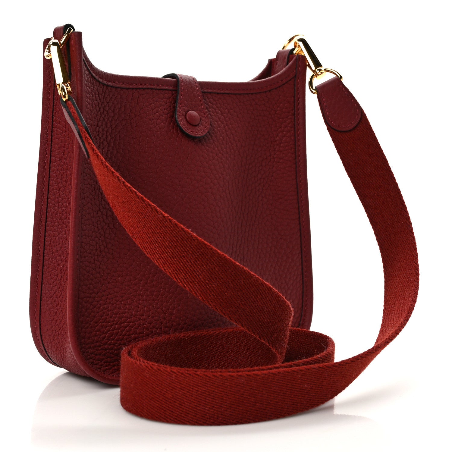 Hermes Taurillon Clemence Evelyne TPM Rouge Grenat 3 of 10