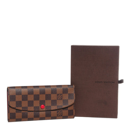 Louis Vuitton Damier Ebene Emilie Wallet Red 8 of 8