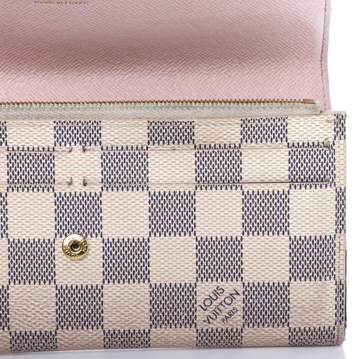 Damier Azur Emilie Wallet Rose Ballerine
