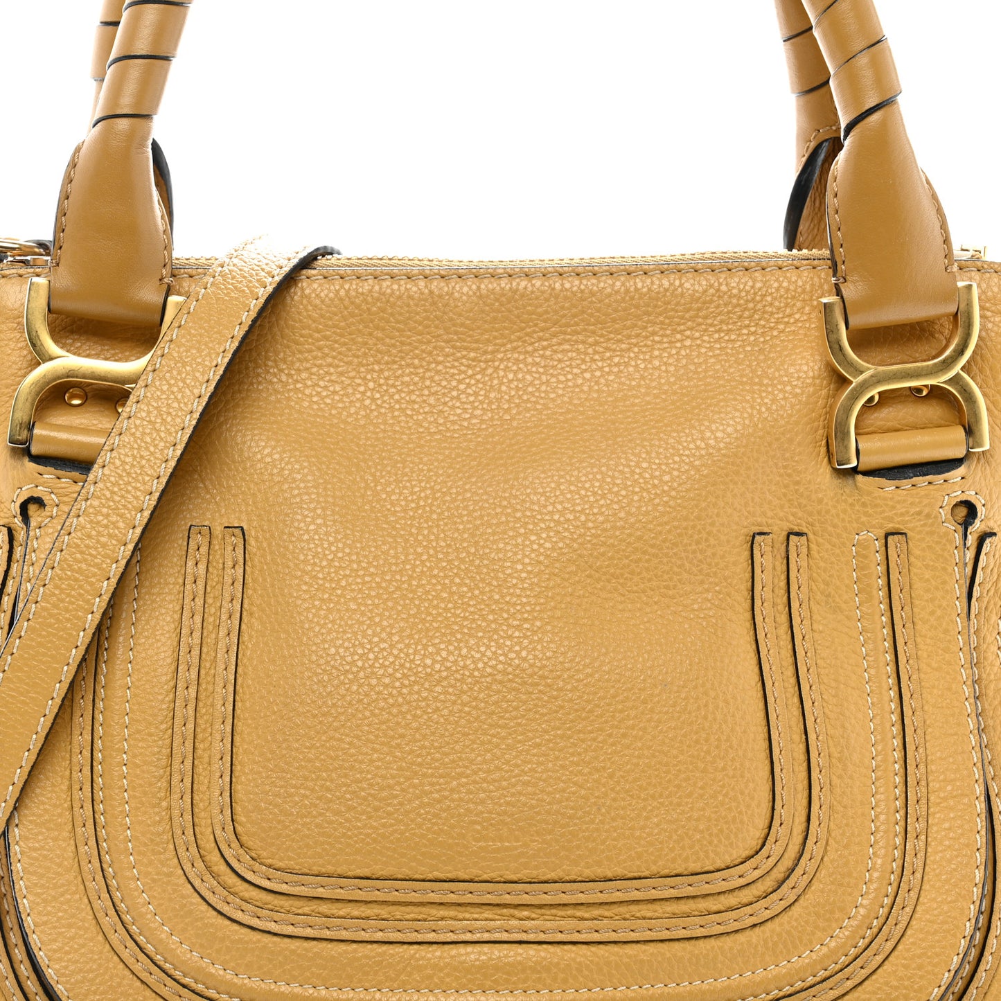 Calfskin Medium Marcie Satchel Sand Shell