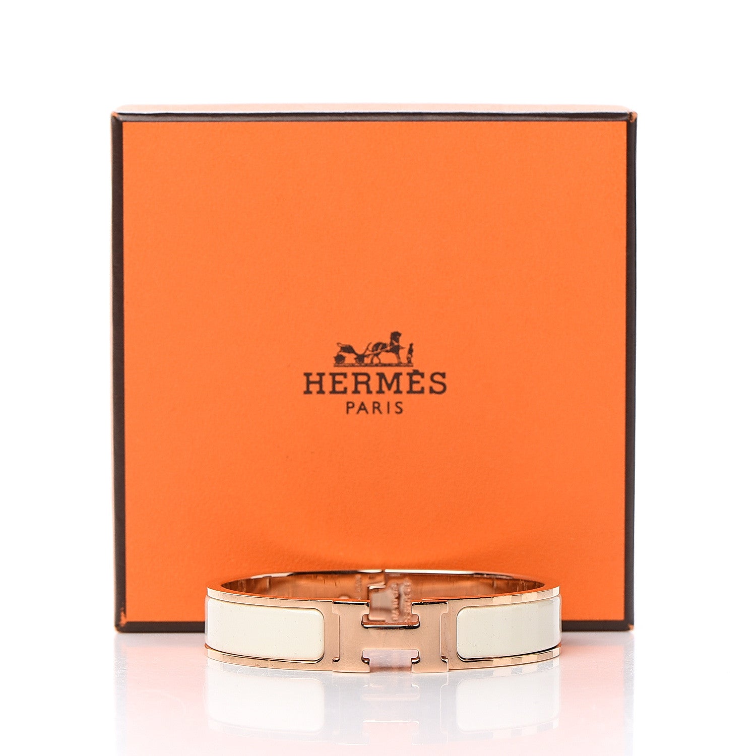 Hermes Enamel Narrow Clic Clac H Bracelet PM Craie 5 of 5
