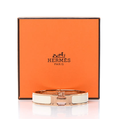 Hermes Enamel Narrow Clic Clac H Bracelet PM Craie 5 of 5