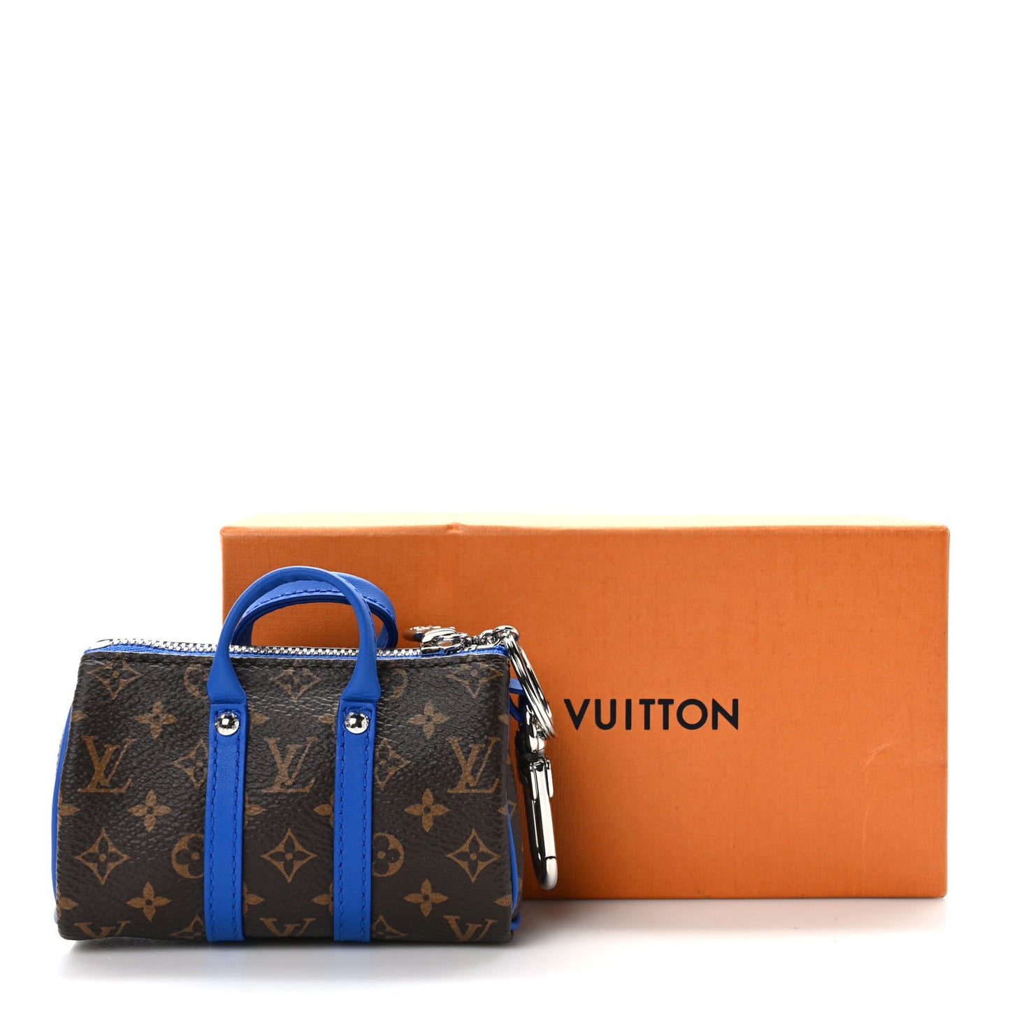 Monogram LV Colormania Mini Keepall Pouch Bag Charm Blue