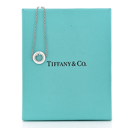 Tiffany 18K White Gold Diamond Turquoise T Circle Bracelet 7 of 7