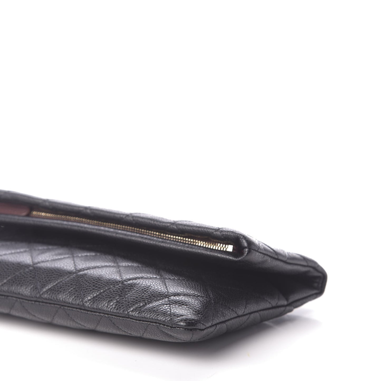 Caviar Quilted CC Beauty Clutch Black