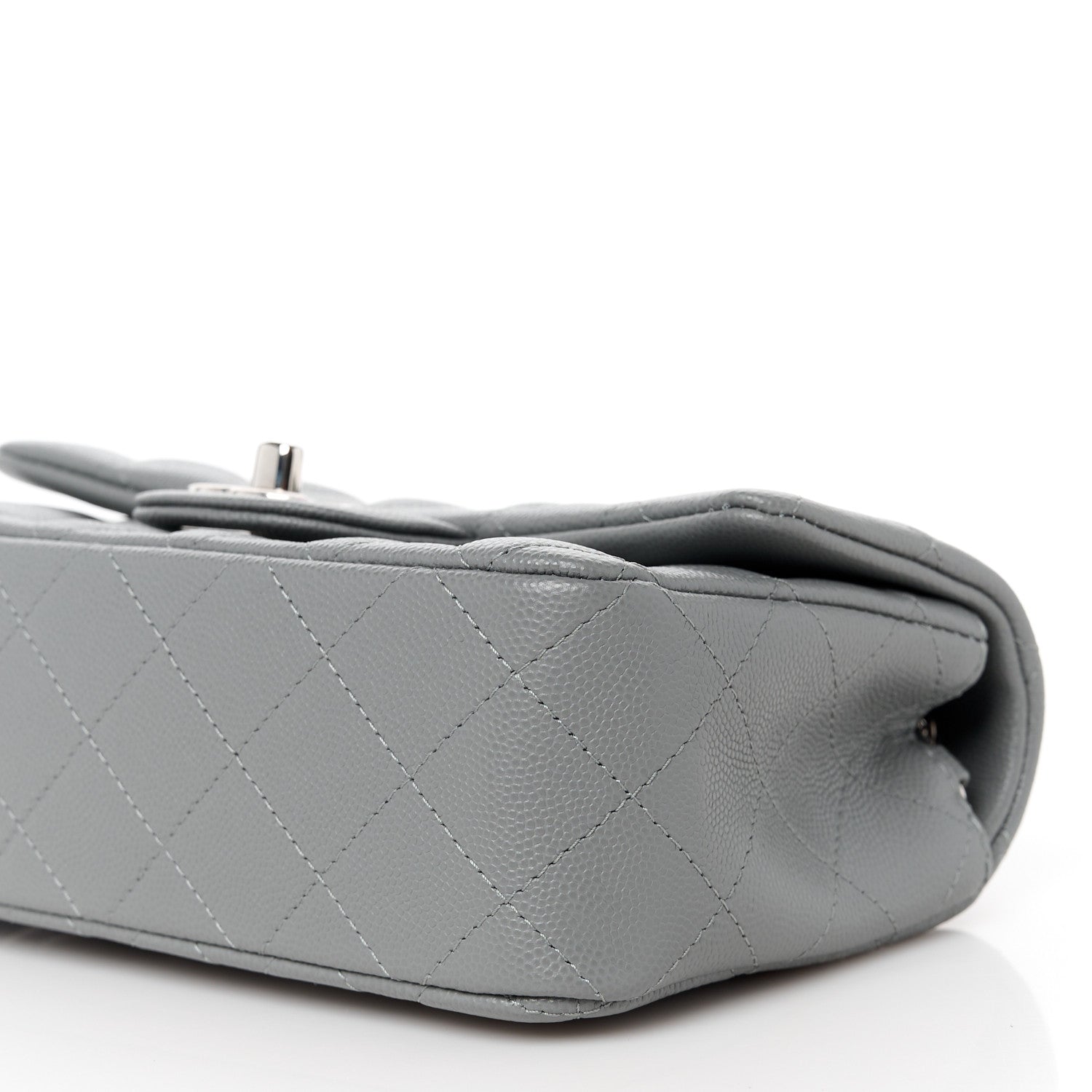 Chanel Caviar Quilted Mini Rectangular Flap Grey 11 of 12