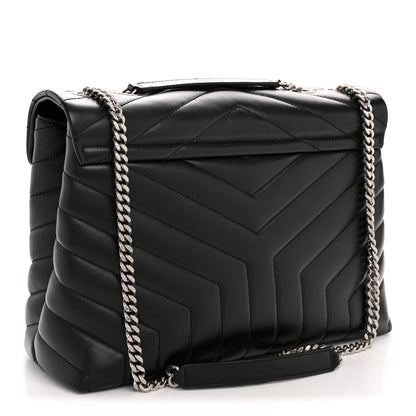 Saint Laurent Calfskin Y Quilted Monogram Medium Loulou Chain Satchel Black 3 of 13