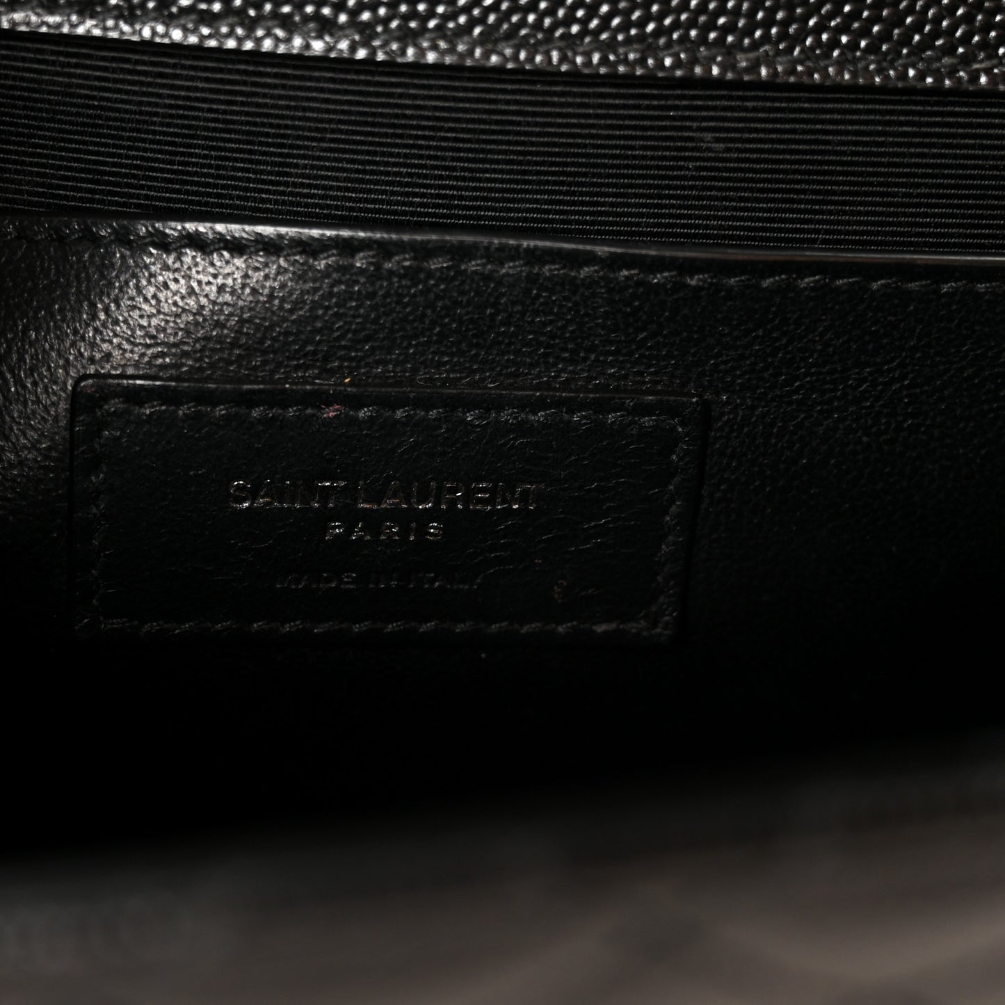 Grain De Poudre Textured Mixed Matelasse Triquilt Medium Monogram Monochrome Satchel Black