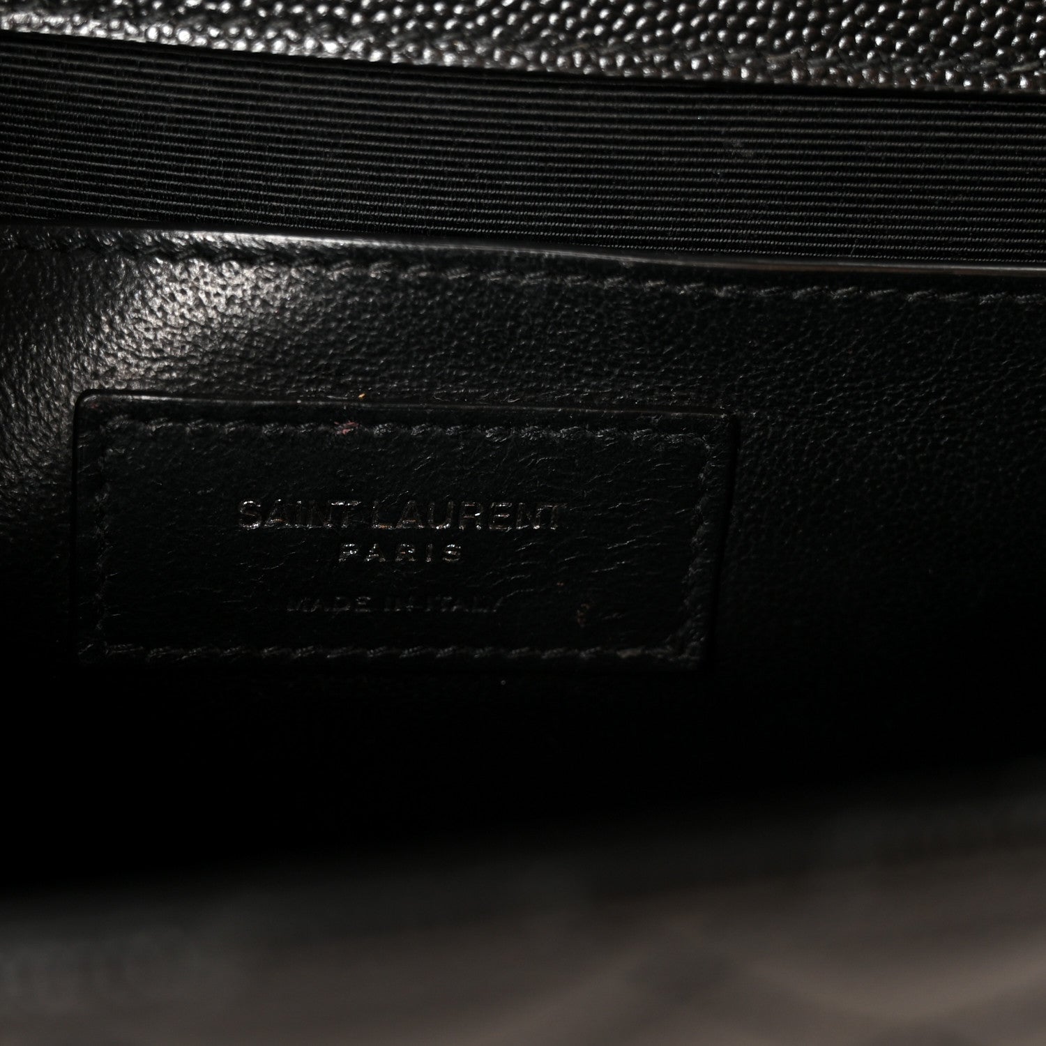Saint Laurent Grain De Poudre Textured Mixed Matelasse Triquilt Medium Monogram Monochrome Satchel Black 7 of 12