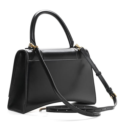 Balenciaga Shiny Box Calfskin Medium Hourglass Top Handle Bag Black 3 of 10