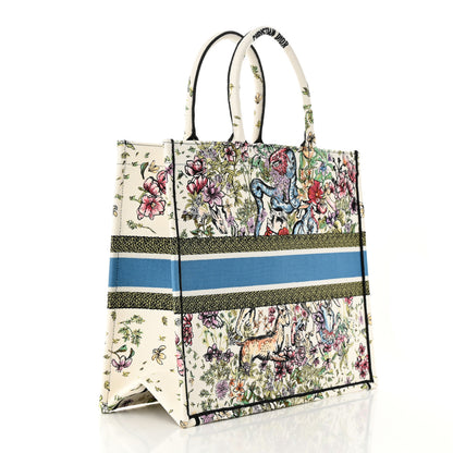 Christian Dior Canvas Embroidered Large D-Constellation Book Tote Latte Multicolor 3 of 11