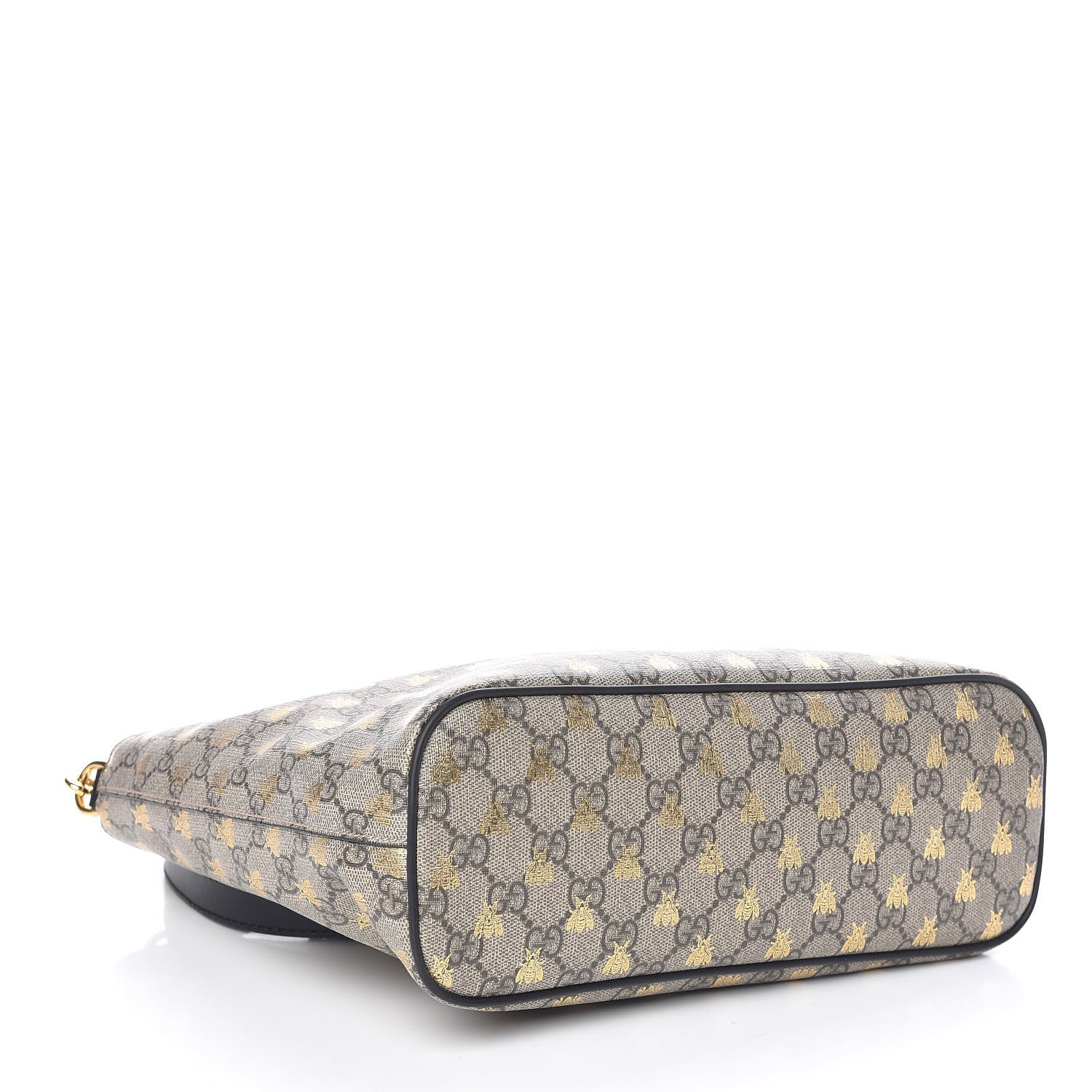 Gucci Soft GG Supreme Monogram Bees Small Crossbody Tote Beige Oro Black 4 of 9