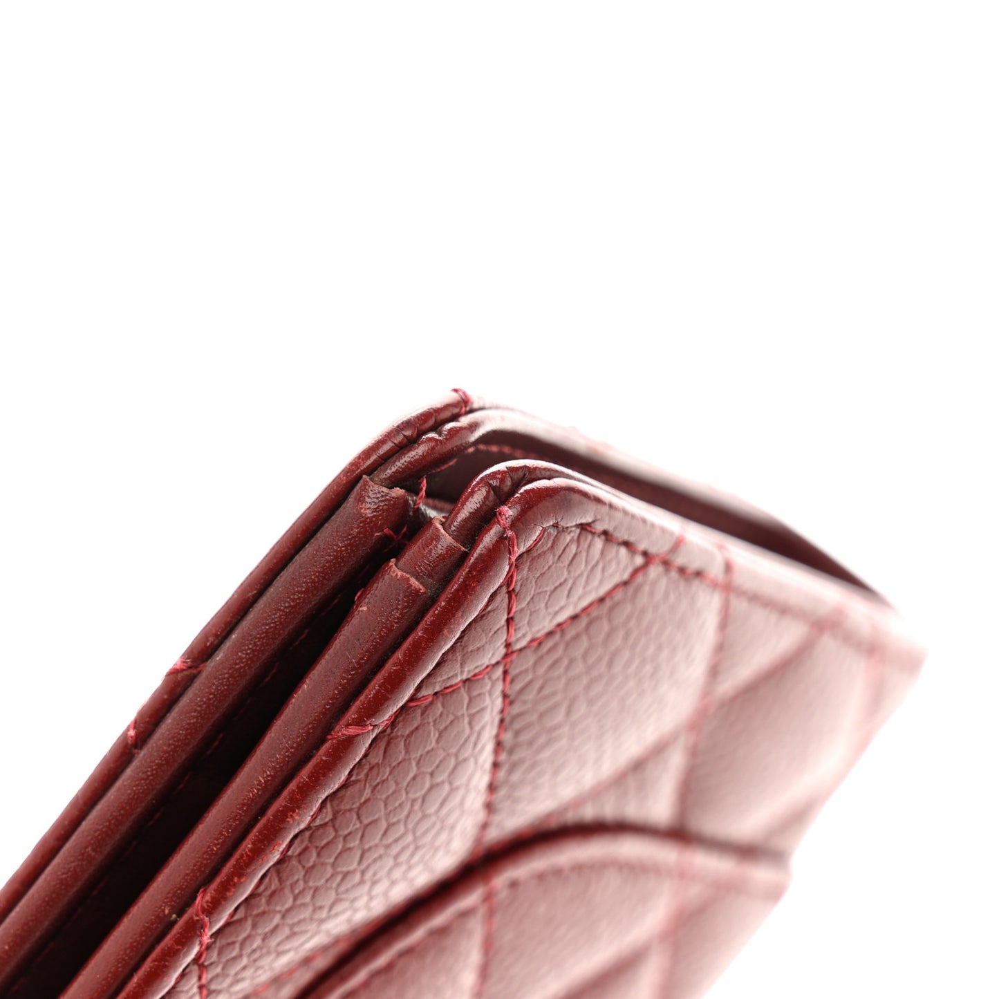 Caviar Quilted Yen Wallet Red