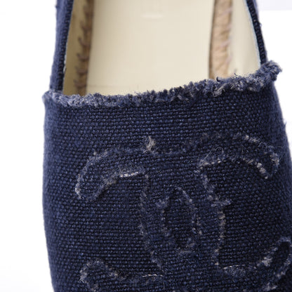 Chanel Denim Toile CC Espadrilles 41 Navy Black 14 of 15