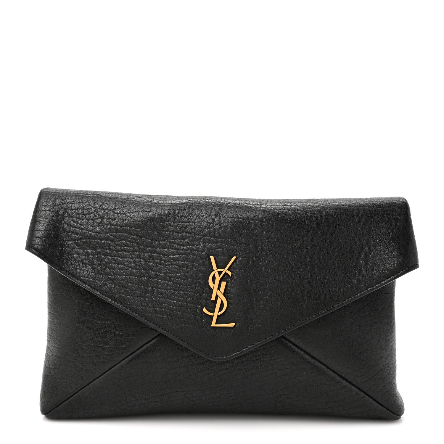 Saint Laurent Grained Lambskin Cassandre Envelope Pouch Black 1 of 7