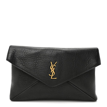 Saint Laurent Grained Lambskin Cassandre Envelope Pouch Black 1 of 7