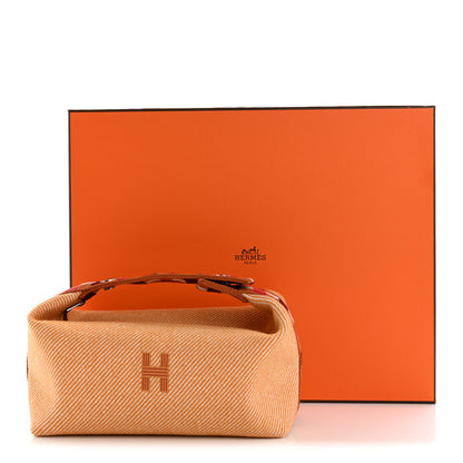 Hermes Merino Wool Small Au Carre Bride-A-Brac Pouch Fauve 7 of 7