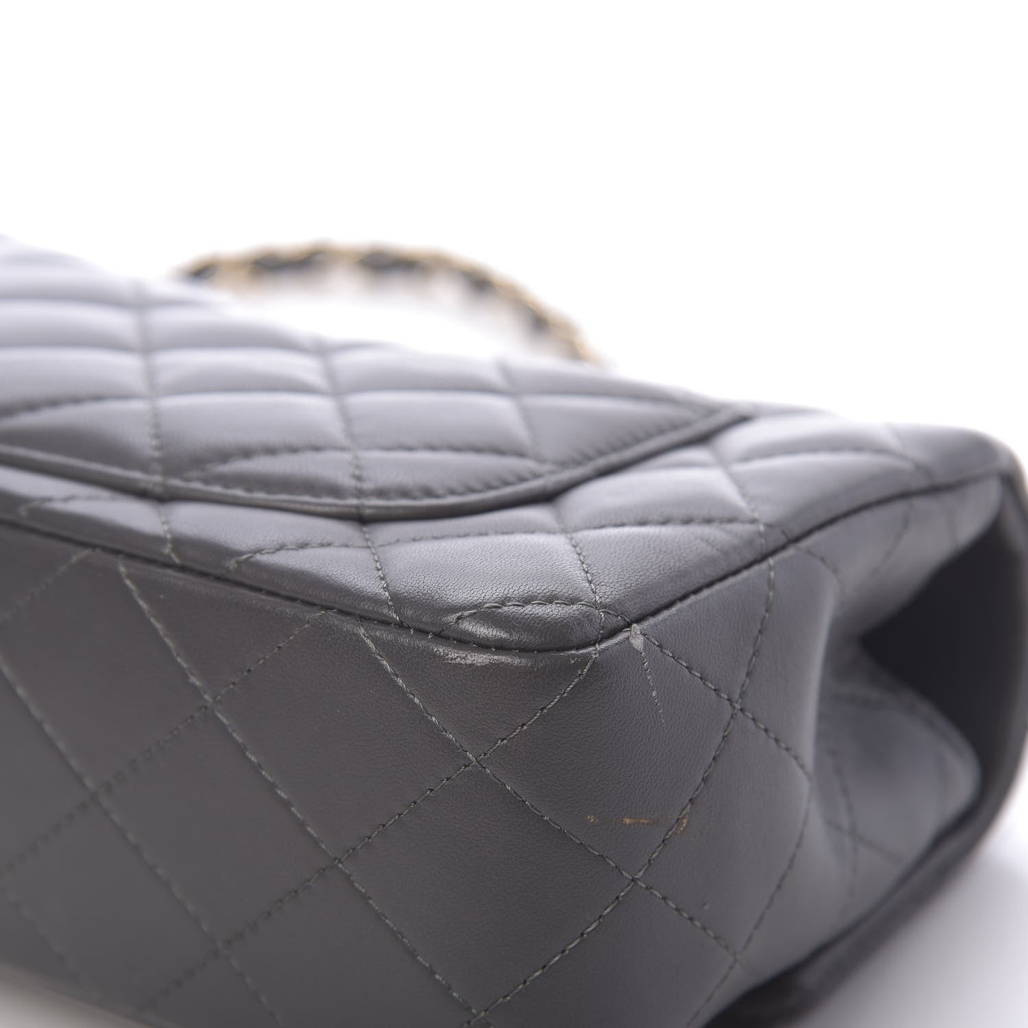 Chanel Lambskin Quilted Mini Rectangular Flap Grey 11 of 13