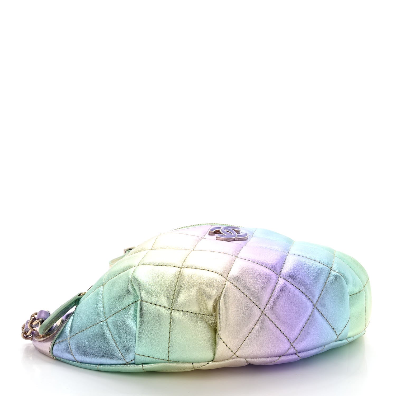Chanel Gradient Metallic Lambskin Quilted Walking Mood Waist Bag Fanny Pack Pink Purple Green 4 of 10