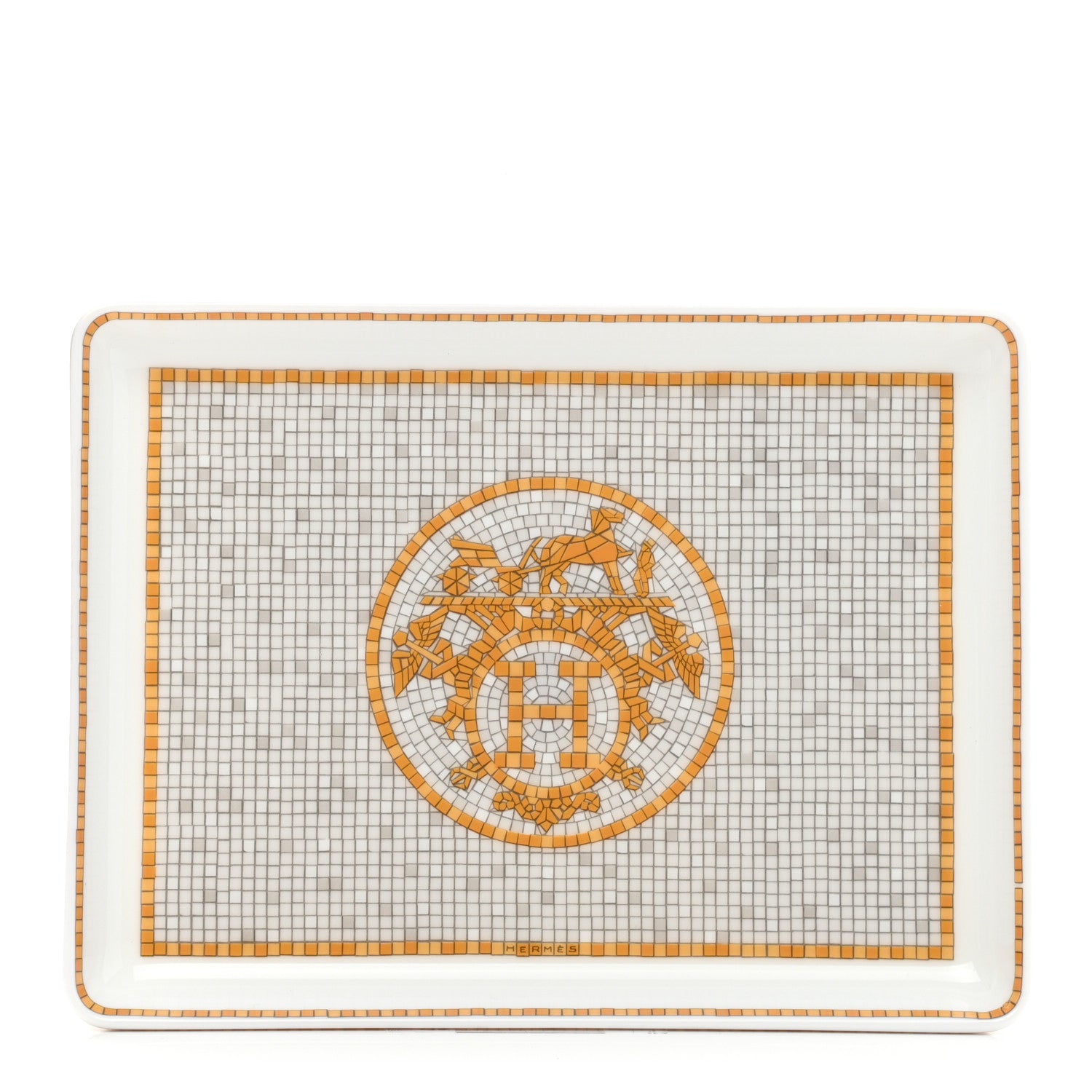 Hermes Porcelain Mosaique au 24 Gold Sushi Plate 1 of 7