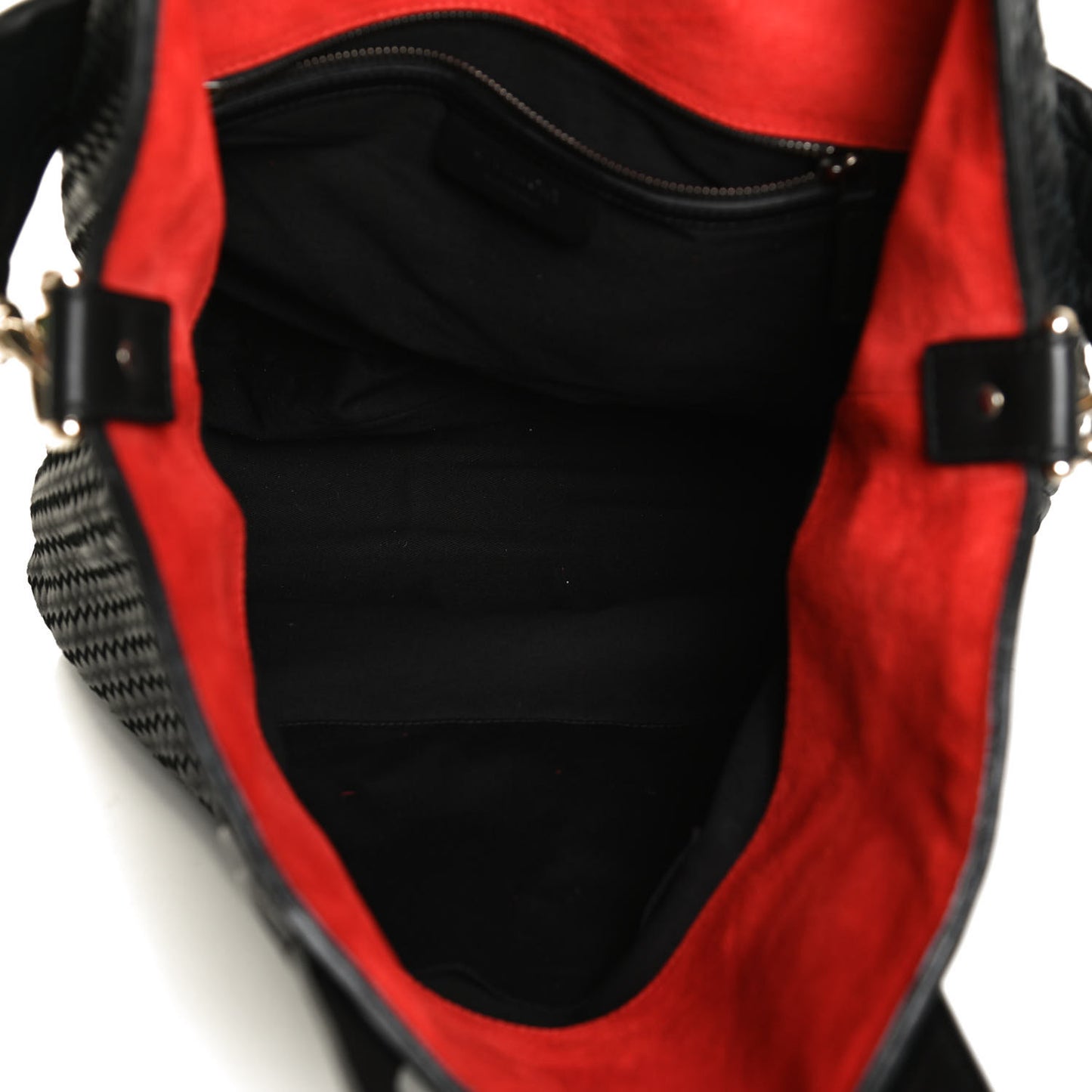 Lambskin Woven Large Nightingale Black