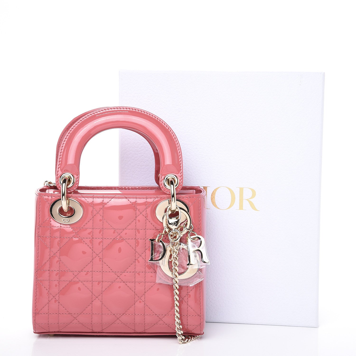 Christian Dior Patent Cannage Mini Lady Dior Pink 8 of 8