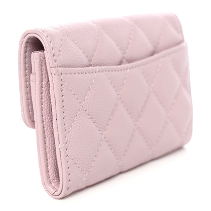 Chanel Caviar Quilted Flap Card Holder Wallet Light Pink 3 of 9