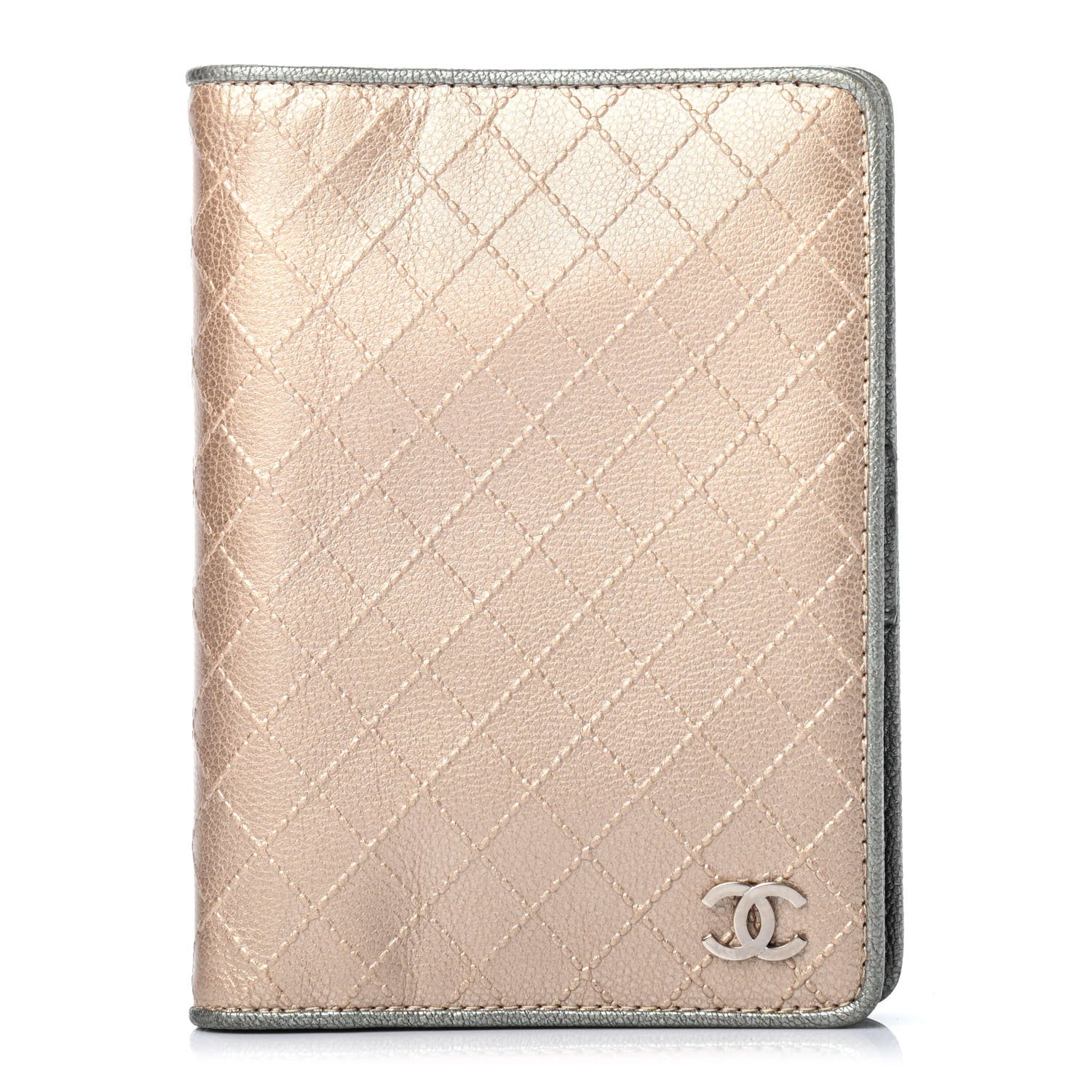 Chanel Glazed Calfskin Diamond Stitched Agenda Cover Gold 1 of 4