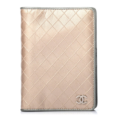 Chanel Glazed Calfskin Diamond Stitched Agenda Cover Gold 1 of 4