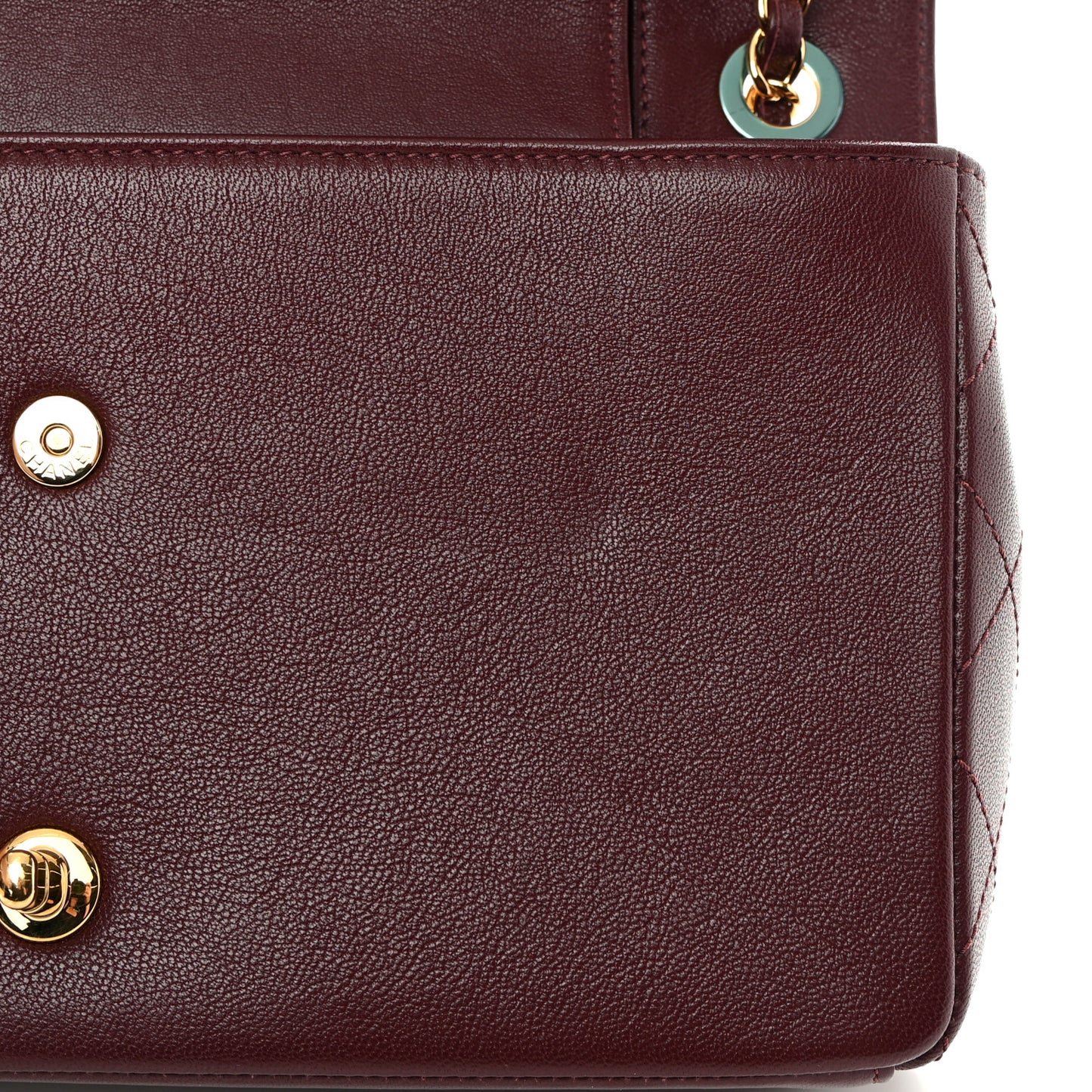Sheepskin Quilted Vintage Mademoiselle Flap Dark Red