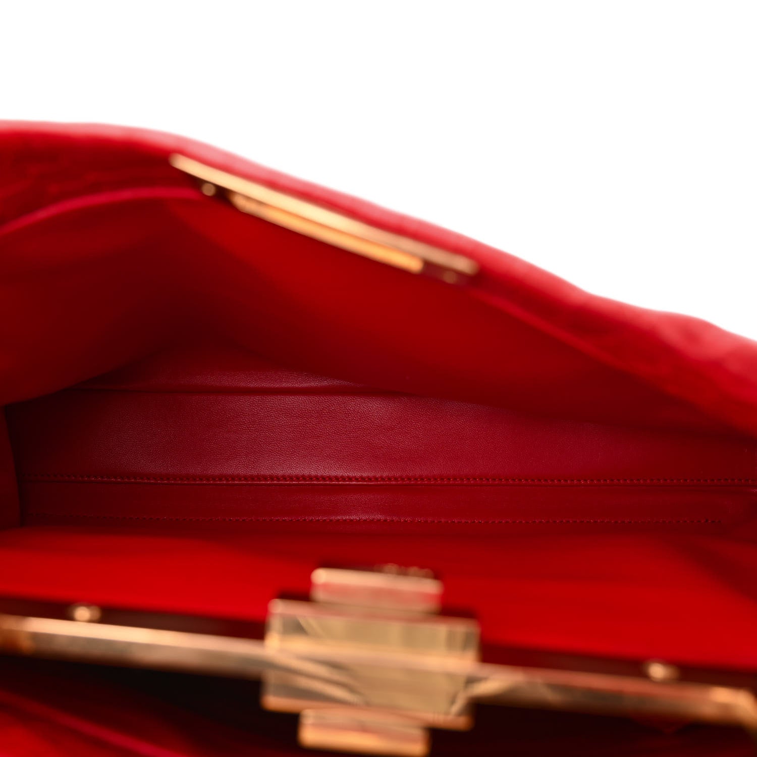 Fendi Shiny Crocodile Shiny Nappa Medium Peekaboo Iconic Satchel Red 5 of 10