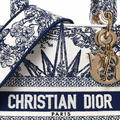 Christian Dior Canvas Reverse Embroidered Rêve d'Infini Medium Lady D-Lite Blue Multicolor 7 of 9