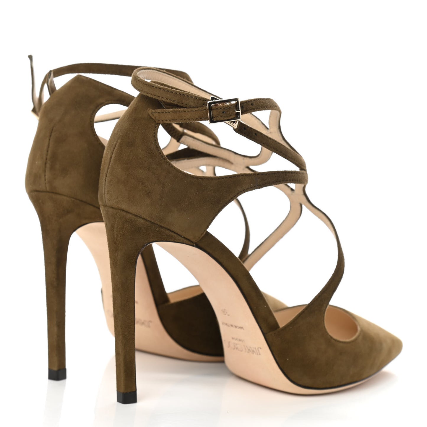 Suede Lancer 100 Pumps 36 Olive
