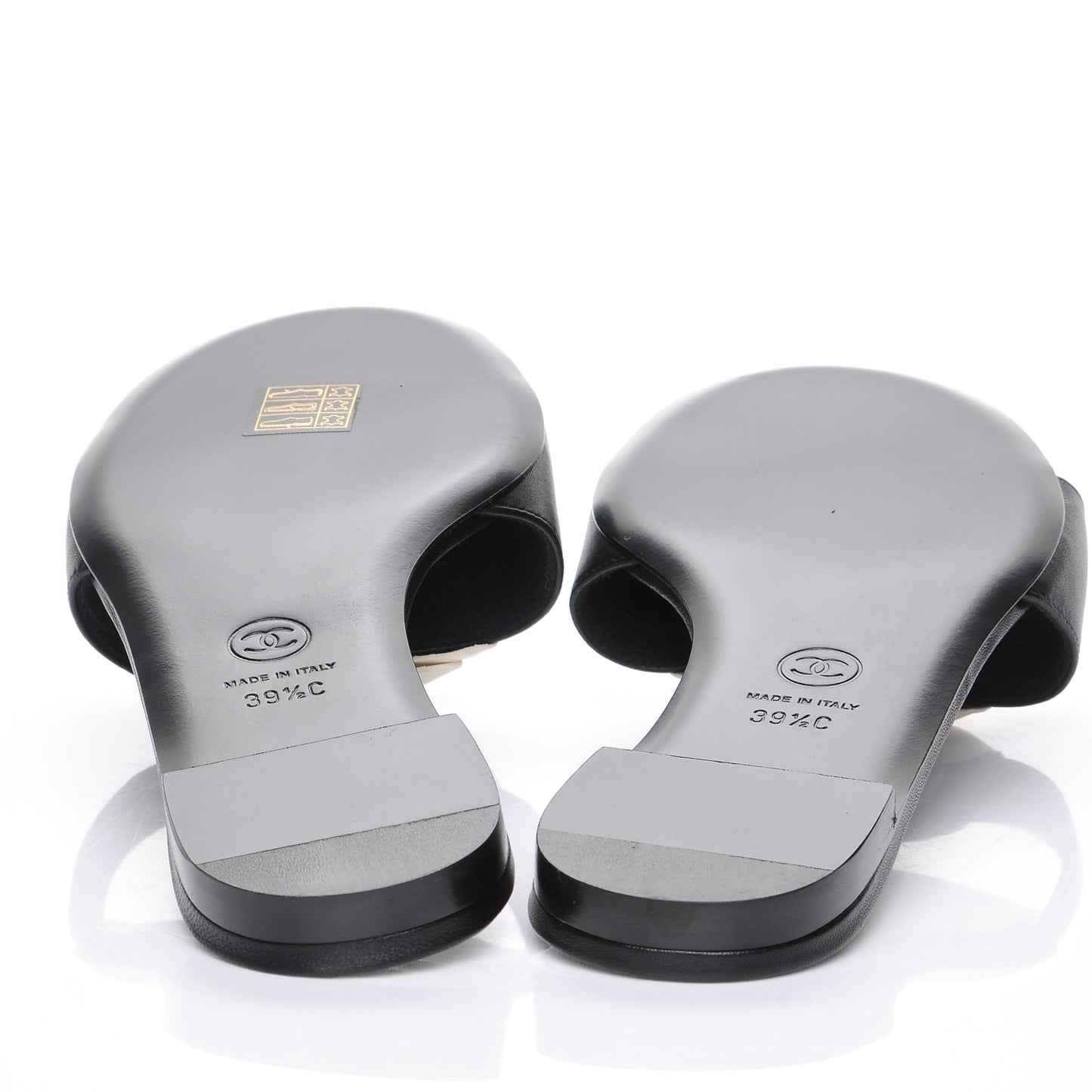 Lambskin Camellia Sandals 39.5 Black White