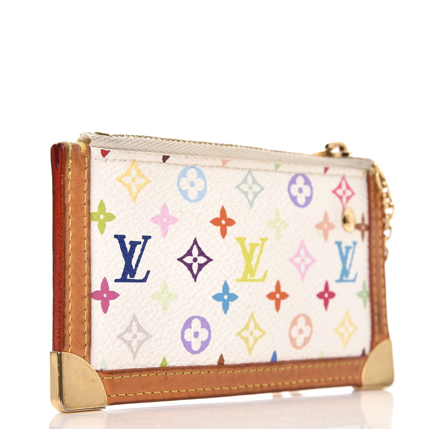 Monogram Multicolor Key Pouch White