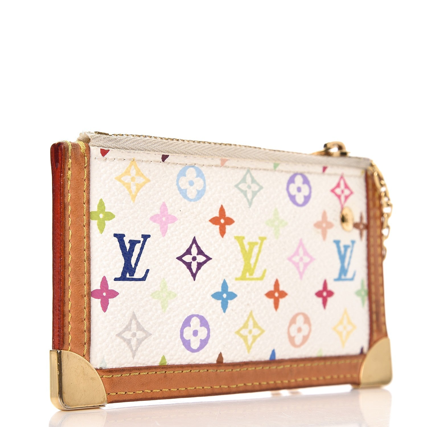 Louis Vuitton Monogram Multicolor Key Pouch White 4 of 6