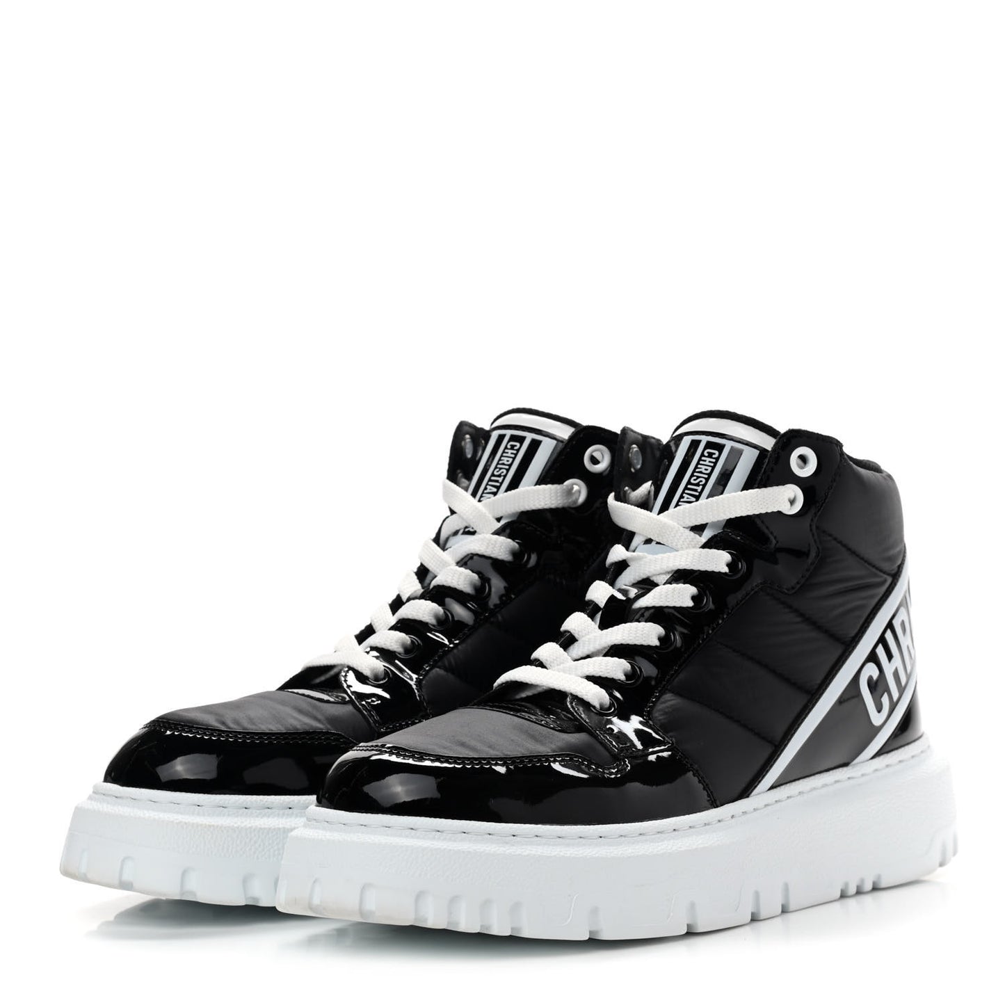 Nylon Fabric Womens D-Player High Top Sneakers 37 Black