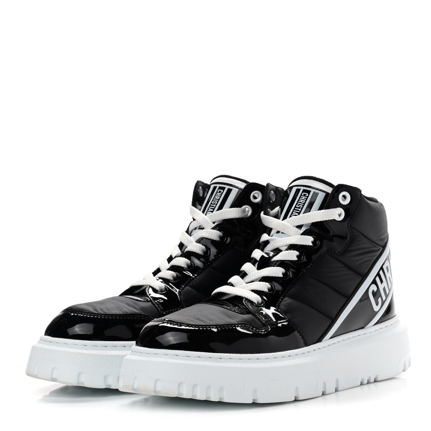 Christian Dior Nylon Fabric Womens D-Player High Top Sneakers 37 Black 3 of 9