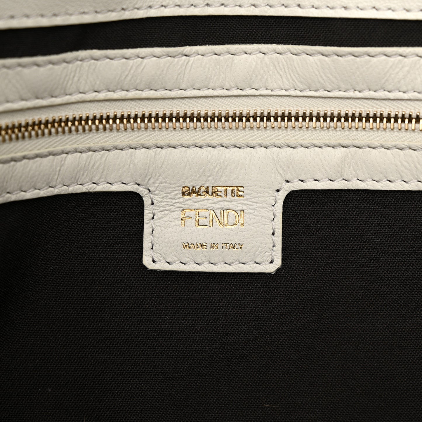 Nappa FF 1974 Embossed Large Baguette White