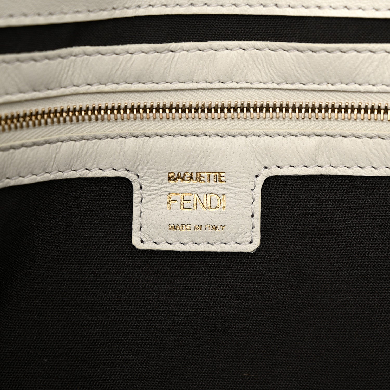 Fendi Nappa FF 1974 Embossed Large Baguette White 6 of 12