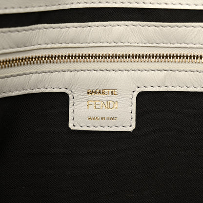Fendi Nappa FF 1974 Embossed Large Baguette White 6 of 12