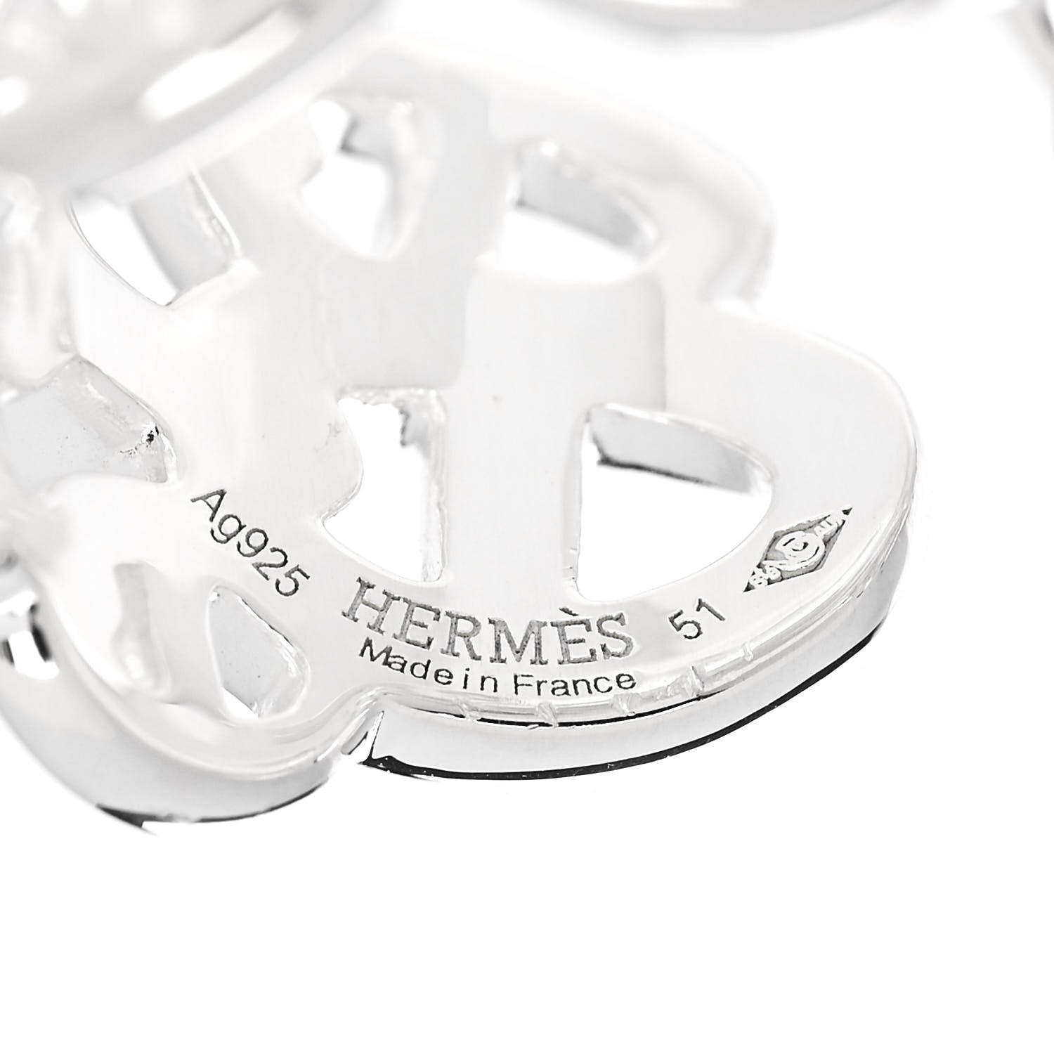 Hermes Sterling Silver GM Chaine d'Ancre Enchainee Band Ring 51 5.75 4 of 6