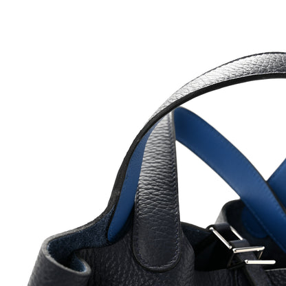 Hermes Taurillon Clemence Swift Eclat Picotin Lock 18 PM Bleu Encre Bleu Zellige 11 of 12